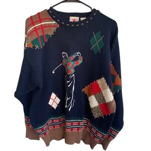 Vintage Cotton Traders Golf Crewneck Adult Large Mens 80s 90s Sweater Golfer